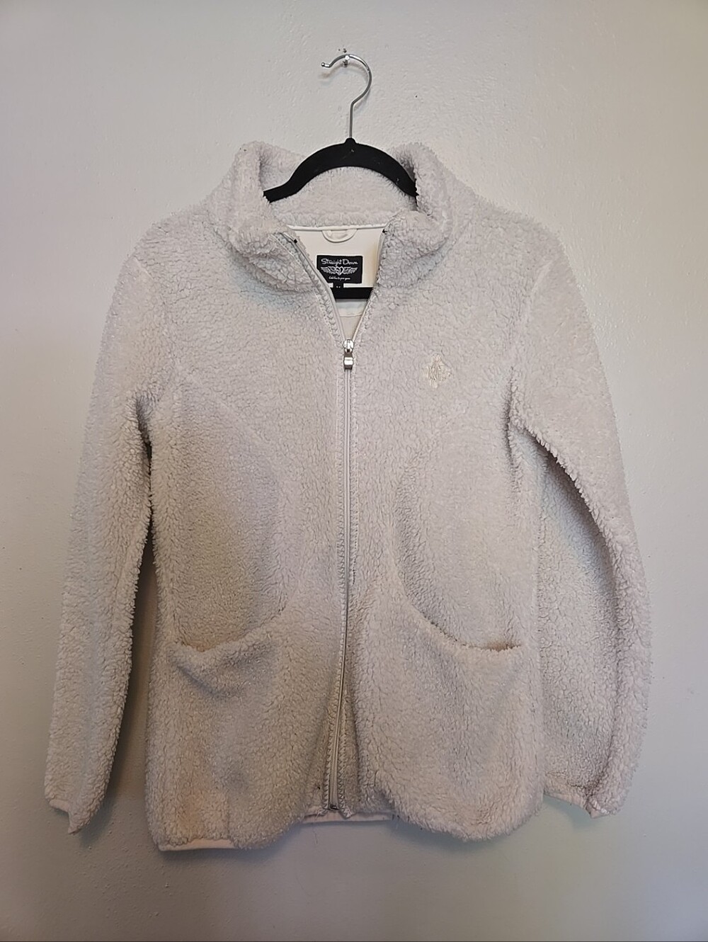 Straight Down Women's Full Zip Sherpa Jacket White M